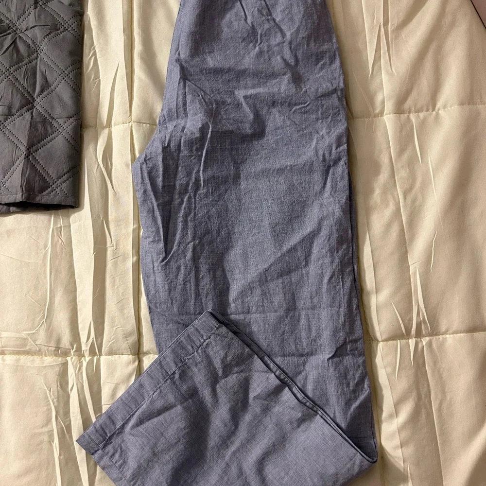 Tommy Hilfiger Light Gray Linen-Blend Casual Chinos
